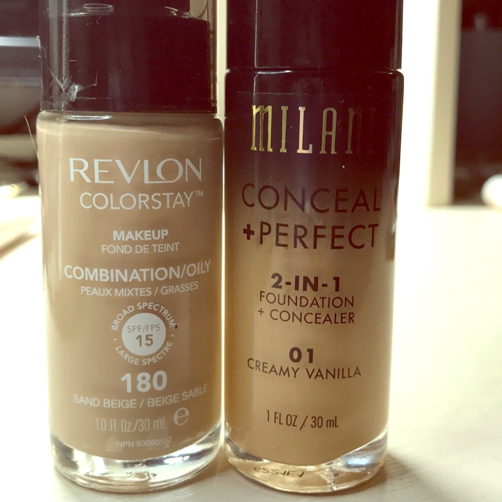 Foundations (Revlon, Milani)